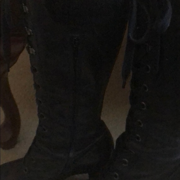 Nike air knee high leather laced up boots EUC - Picture 4 of 10